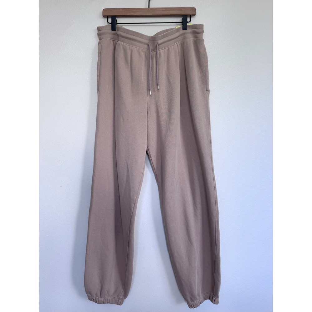 All in Motion | Mens French Terry Jogger Pants in Sand Tan Beige Size L NEW - Picture 4 of 10